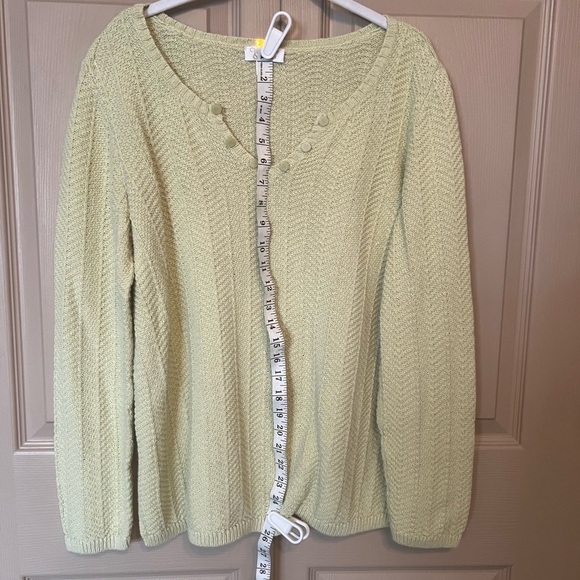 Christopher & Banks Soft Celery GreenV-Neck Sweater - Picture 5 of 8